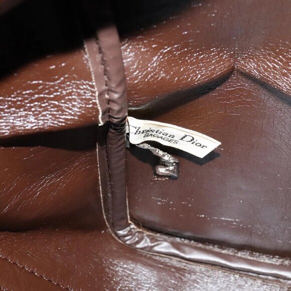 Christian Dior Trotter Canvas Boston Bag Brown Gold Auth 131686 - Picture 11 of 16